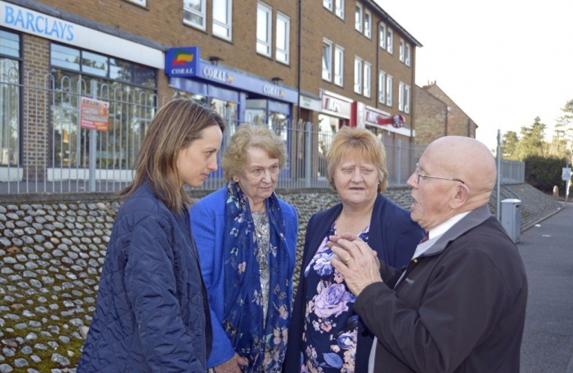 Helen and Marion discuss traffic and development issues with Residents